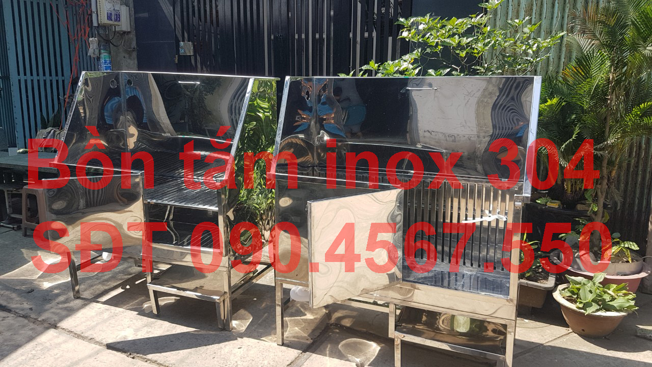 Bồn Tắm Inox 304 cho Chó Mèo, Spa Thú Cưng chuyên dụng - Stainless steel bath for Pet