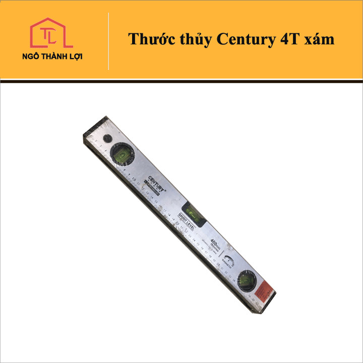 Thước thuỷ Century 40cm - Thước thuỷ cân bằng hít (hút) bằng nam châm màu xám