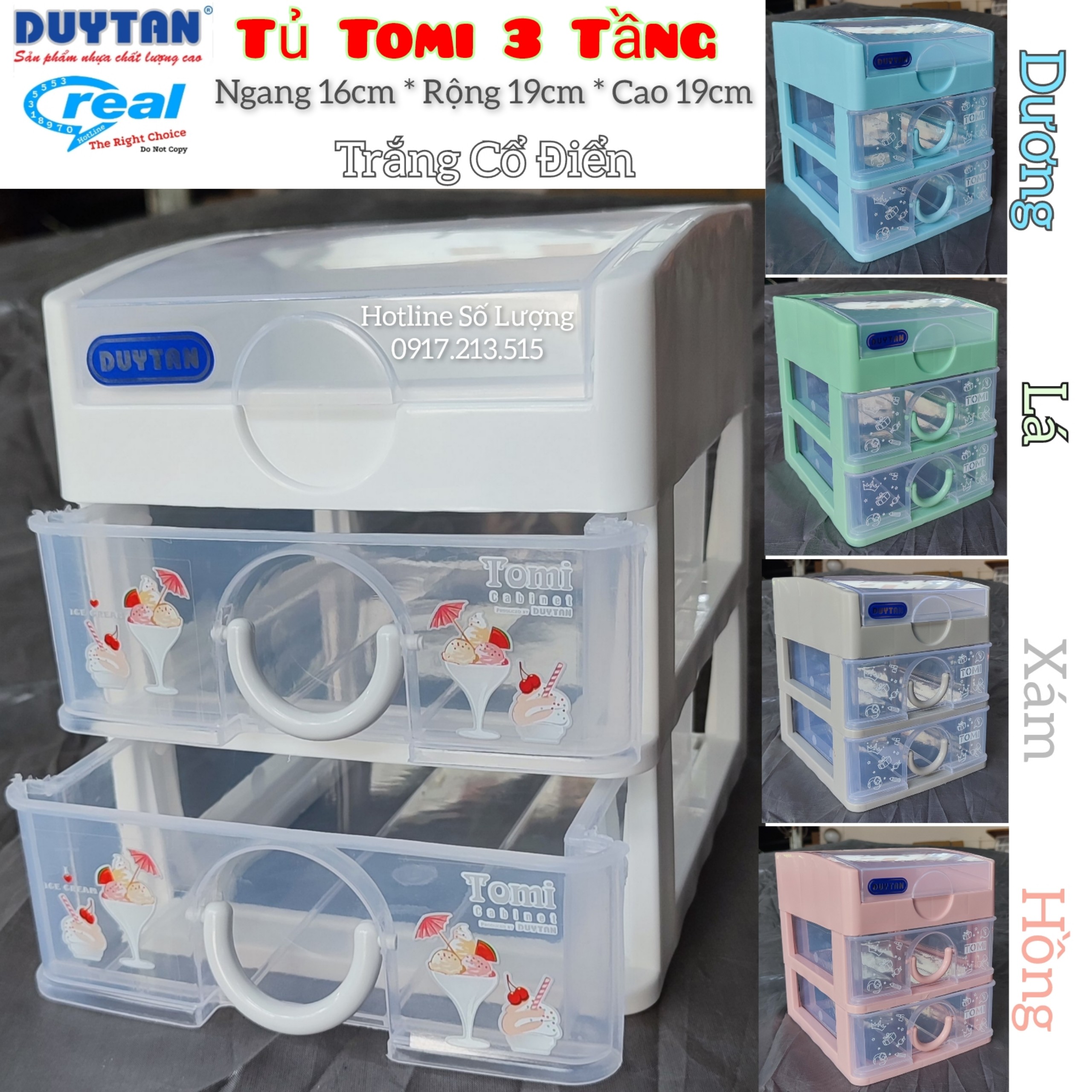 Tủ nhựa duy tân tomi mini 3 ngăn - nhiều màu xinh