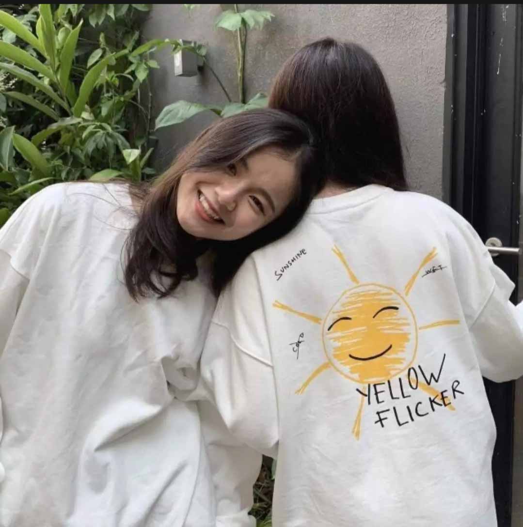 XẢ HÀNG - ĐỒNG GIÁ 19K Áo thun nữ form rộng Hàn Quốc in hình Yellow Flicker dễ thương form chuẩn đường may sắc sảo vải dày mịn mát không phai màu không dính giặt