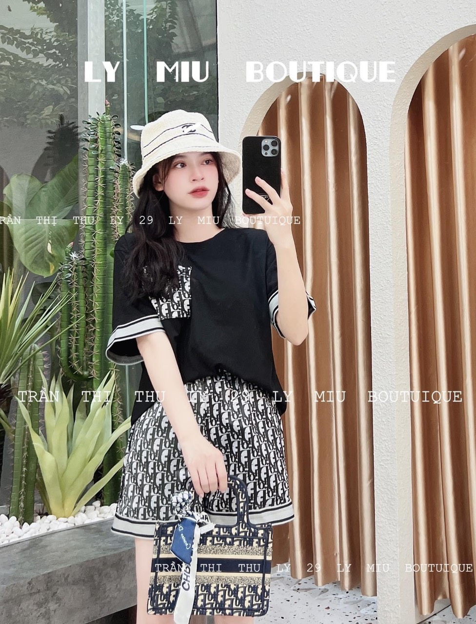 Bộ thun đùi mặc nhà cho nữ Hoạ Tiết DR siêu sang, thun dày dăn from đẹp