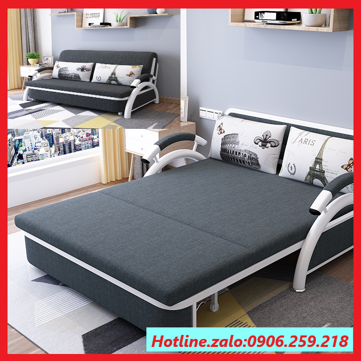 Ghế sofa giường gấp gọn đa năng, Giường sofa thông minh gấp gọn thành ghế đa năng cho phòng khách tặng kèm 2 gối