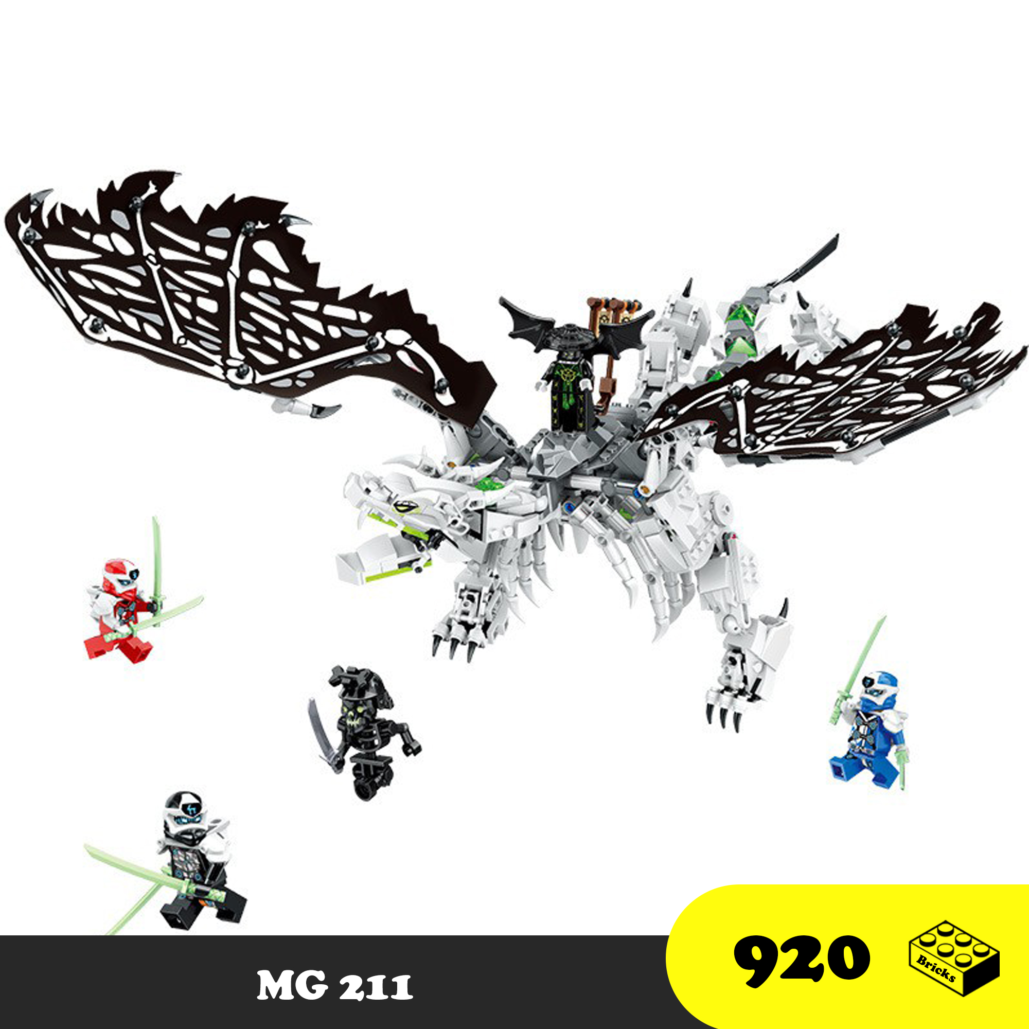 Đồ chơi Lắp ráp Lego MG211 Ninjago 61067 Skull Sorcerer's Dragon 71721 đồ chơi giáo dục Rồng Thần Của Phù Thủy Đầu Lâu