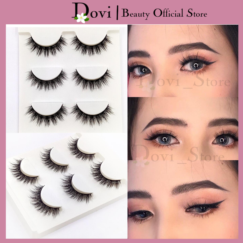 Lông mi giả 3 cặp, mi tự nhiên kiểu dáng Katun trang điểm hàng ngày, đi tiệc cô dâu 3D-11