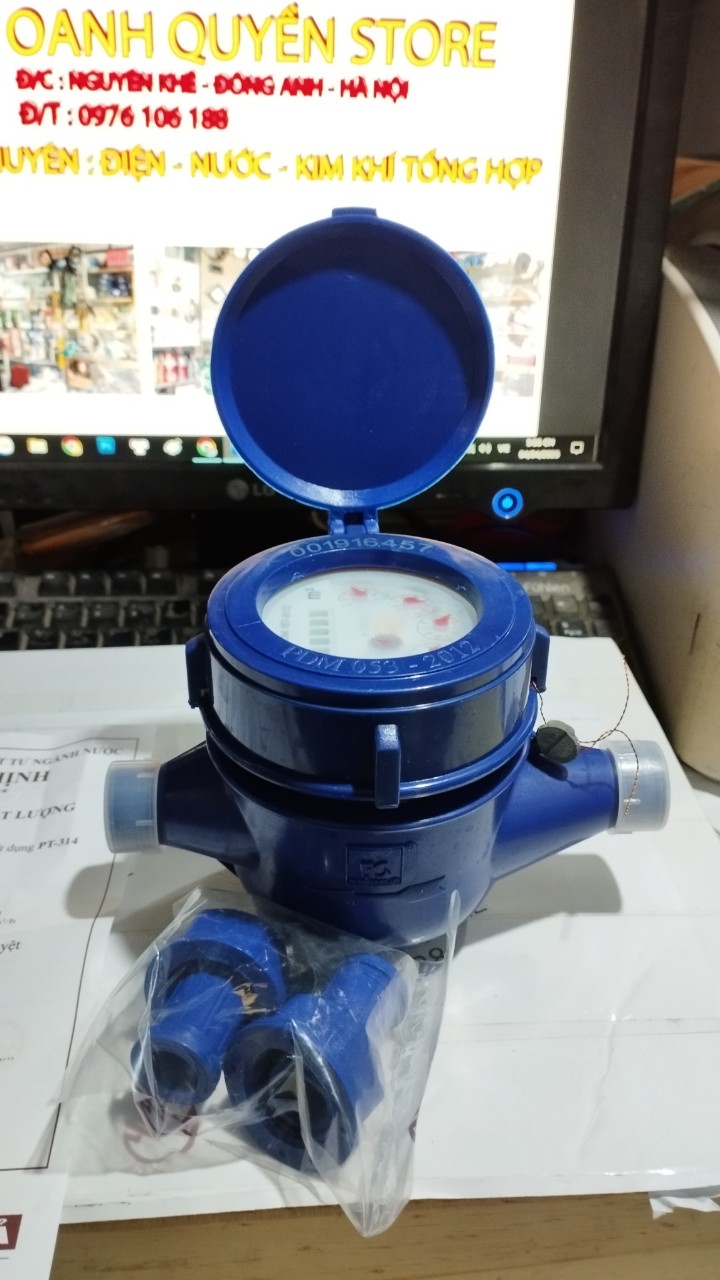 Đồng hồ đo nước Phú Thịnh PT314 + Tặng kèm 1 cuộn cao su non - Đồng hồ nước sinh hoạt , công tơ nước.