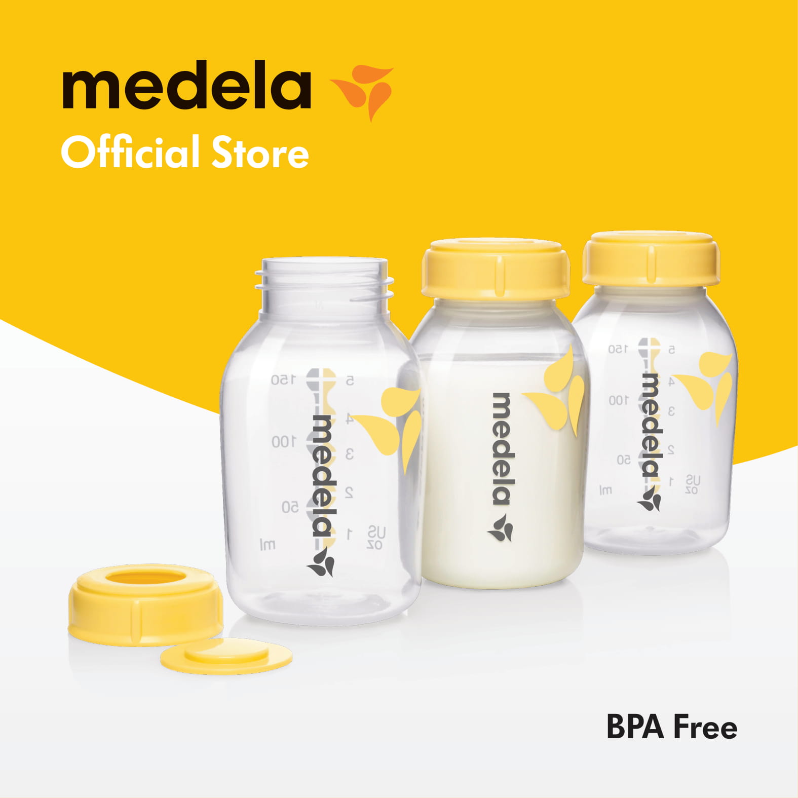 Bộ 3 Bình Trữ Sữa 150ml- Hàng phân phối chính thức Medela Thụy Sĩ