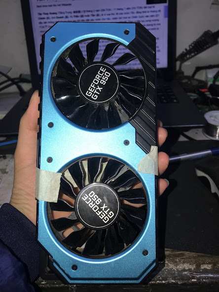 fan và ốp vga Palit GTX 950 StormX Dual 2GB (tháo vga)