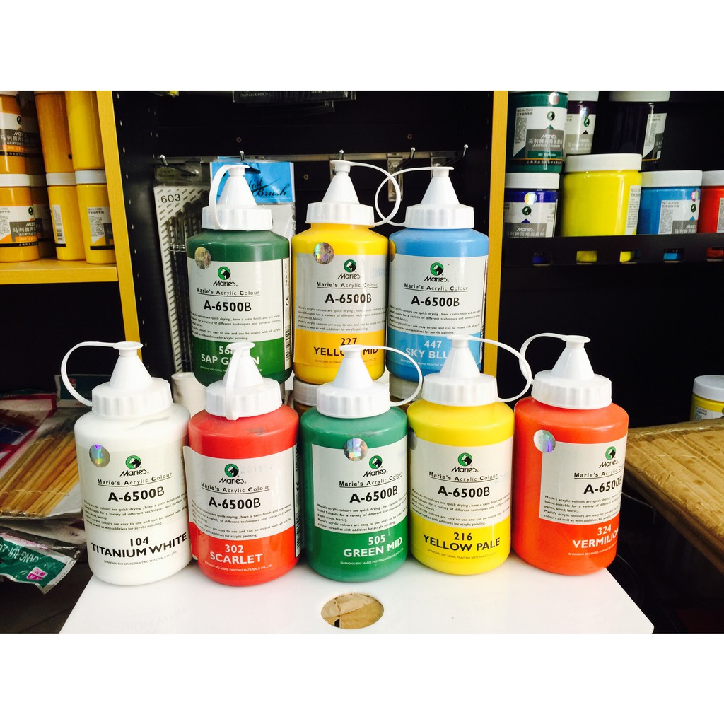 MÀU ACRYLIC MARIE - MÀU VẼ NGOÀI TRỜI - HỘP 500ML NHỌN