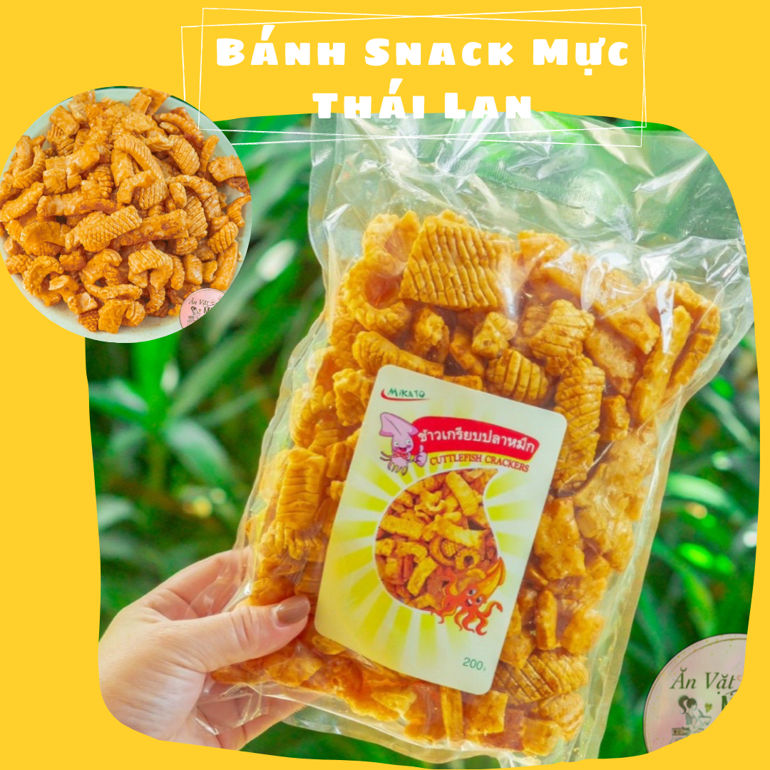 Bánh Snack Mực Mikato Thái Lan 200g - không cay, giòn tan, ngon ngọt - Shop Mẹ Bắp [Date 12/2022]