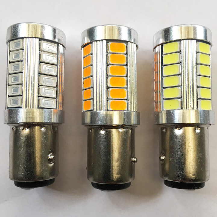 Đèn LED hậu xe máy chân kép dạng thấu kính ( màu vang cam )