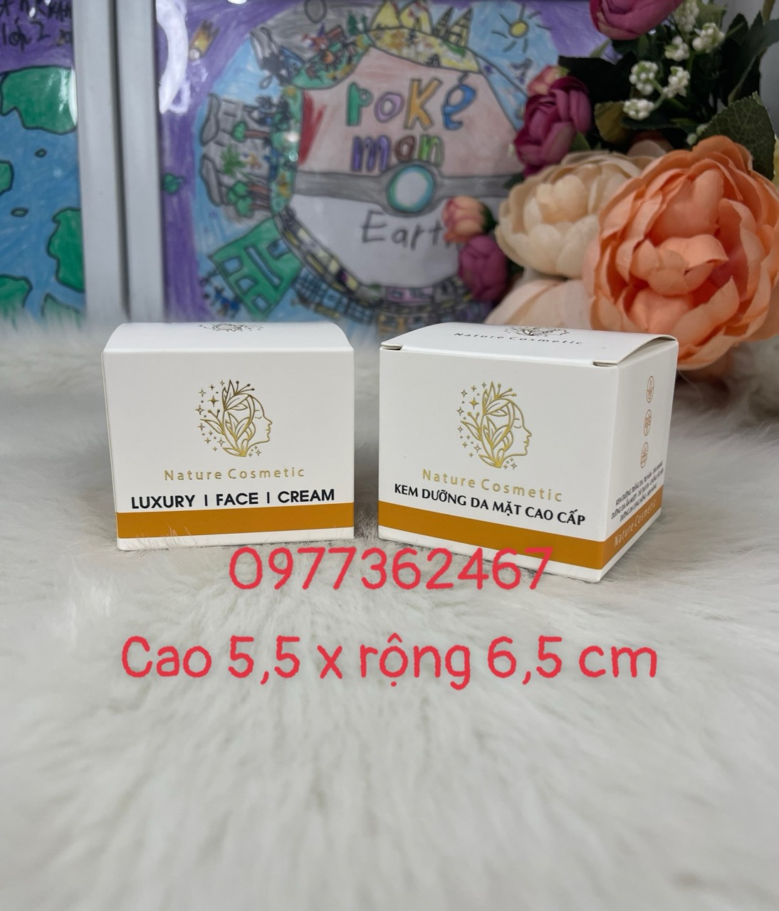 Combo vỏ hộp giấy màu cam đựng hũ kem face kích thước cao 5,8cm x rộng 6,5 cm