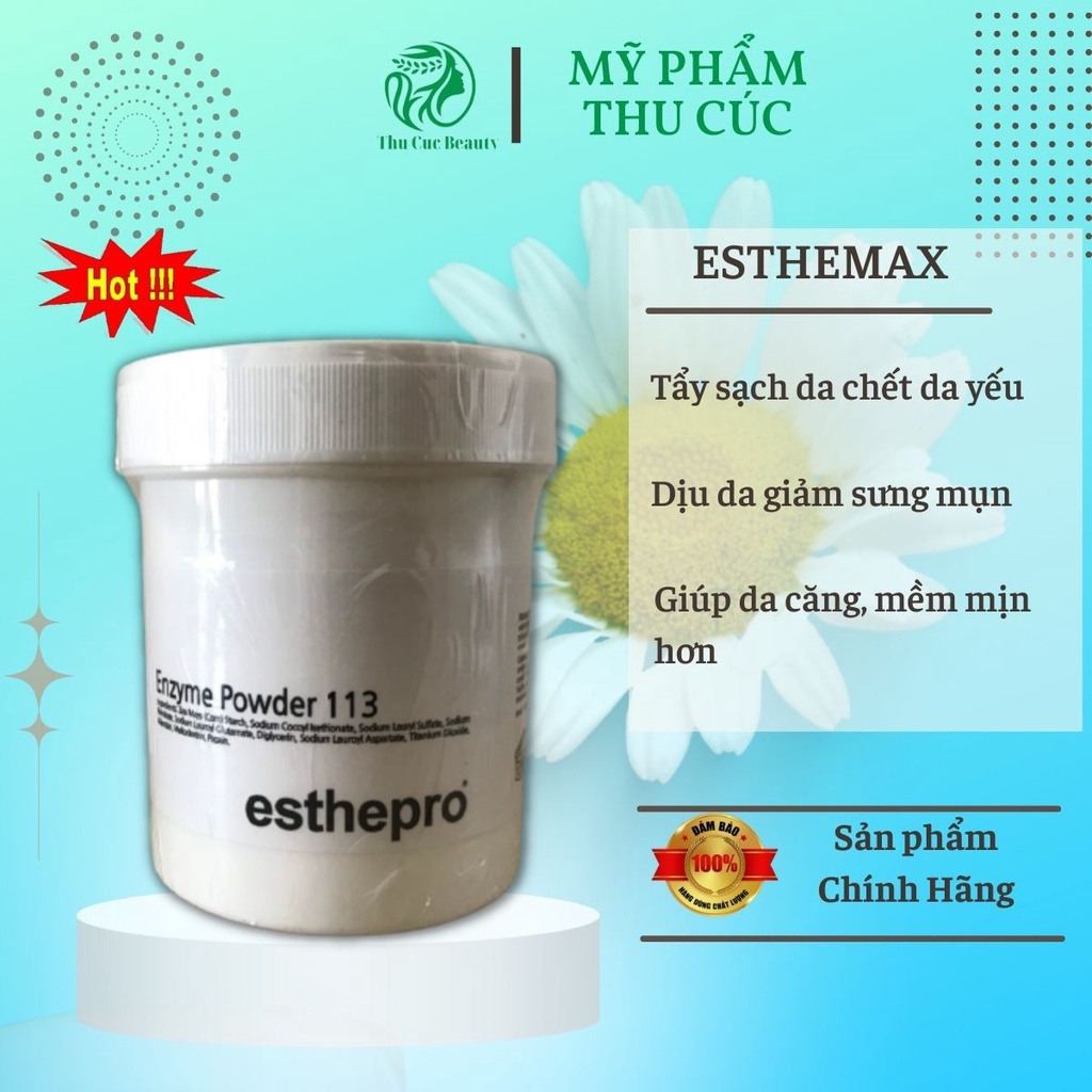 Tẩy da chết da yếu dạng bột Enzyme Powder 113 225g Esthemax chính hãng tẩy sạch da chết da yếu dịu da giảm sưng mụn