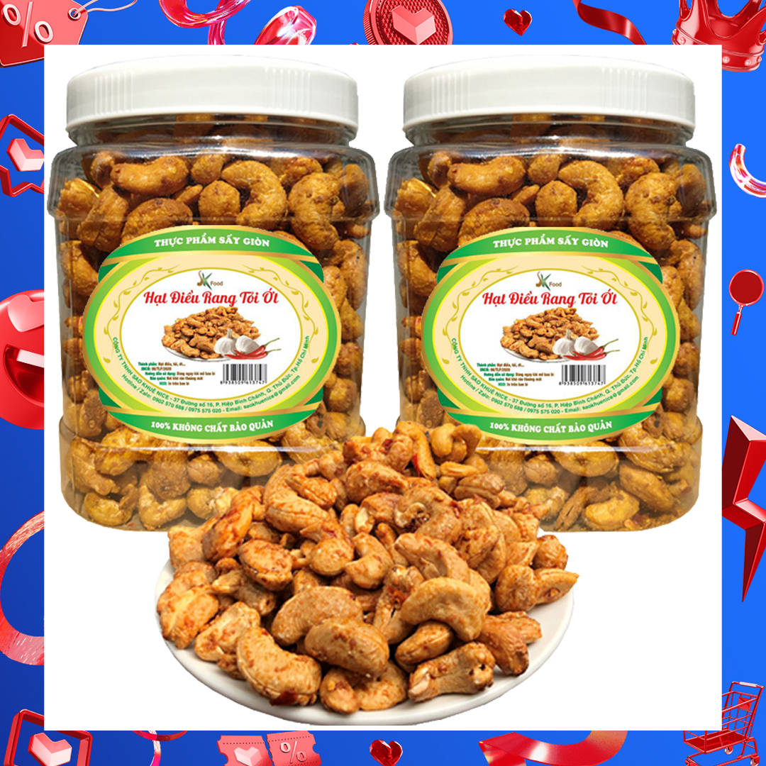 [TÙY CHỌN] 1 KG HẠT ĐIỀU NGUYÊN RANG TỎI ỚT GIÒN NGON HSD 6 THÁNG HIỆU SK FOOD ĐẢM BẢO VỆ SINH AN TOÀN THỰC PHẨM