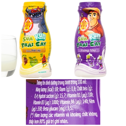 Sữa kun hương trái cây 90ml - thùng 48 chai - tạp hóa bát muội