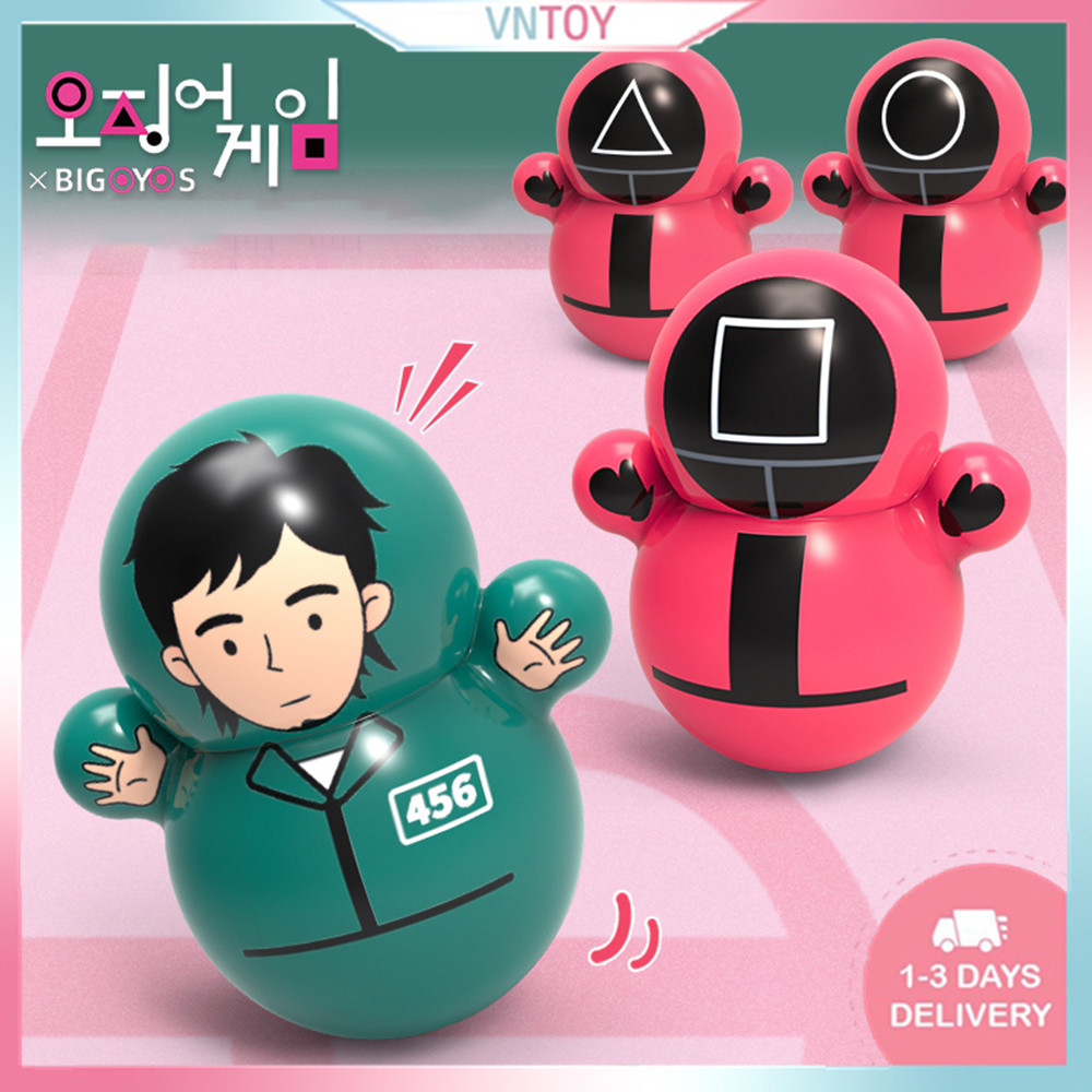 Lật đật squid game mini, đồ chơi lật đật mini doraemon cho bé cute dễ thương giá rẻ trò chơi con mực