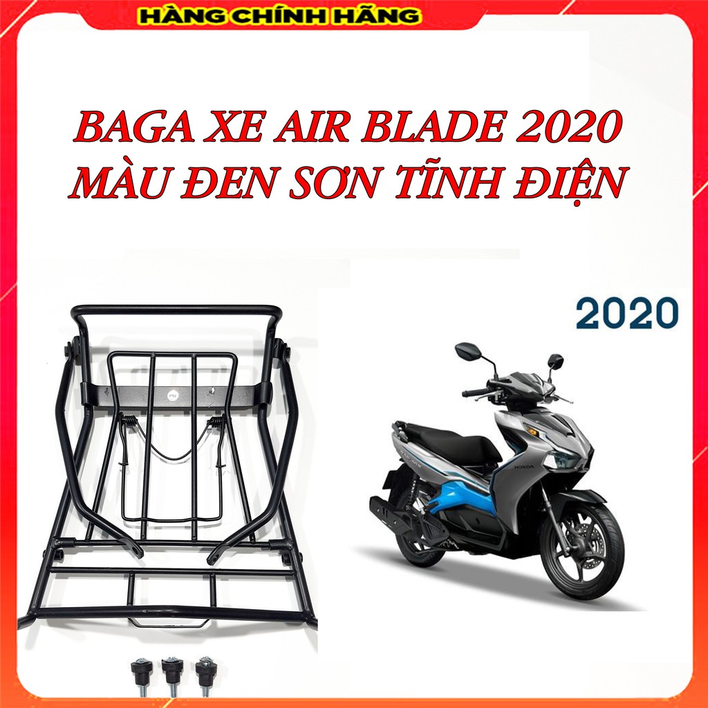 Baga airblade 2020-22 inox màu đen sơn tĩnh điện 10 ly kim phụng, gác baga xe ab 2020-22, baga ab 2020-22