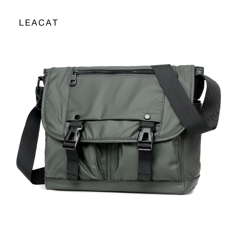 Leacat túi đeo chéo nylon thời trang cho nam túi đưa thư công sở đeo vai đa năng
