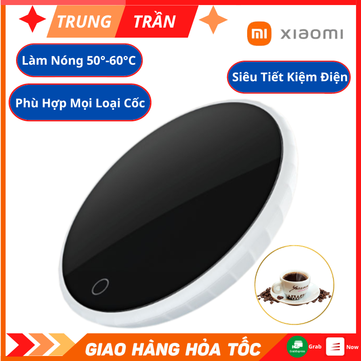 Đế hâm nóng đồ uống xiaomi 55 độ công suất 18w đế hâm nóng thông minh phù hợp với mọi chất liệu sử dụng nút bấm cảm biến tiết kiệm năng lượng