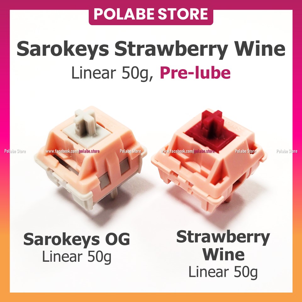 Công tắc Sarokeys Strawberry Wine linear switch bàn phím cơ Sarokeys OG switch - Polabe Store