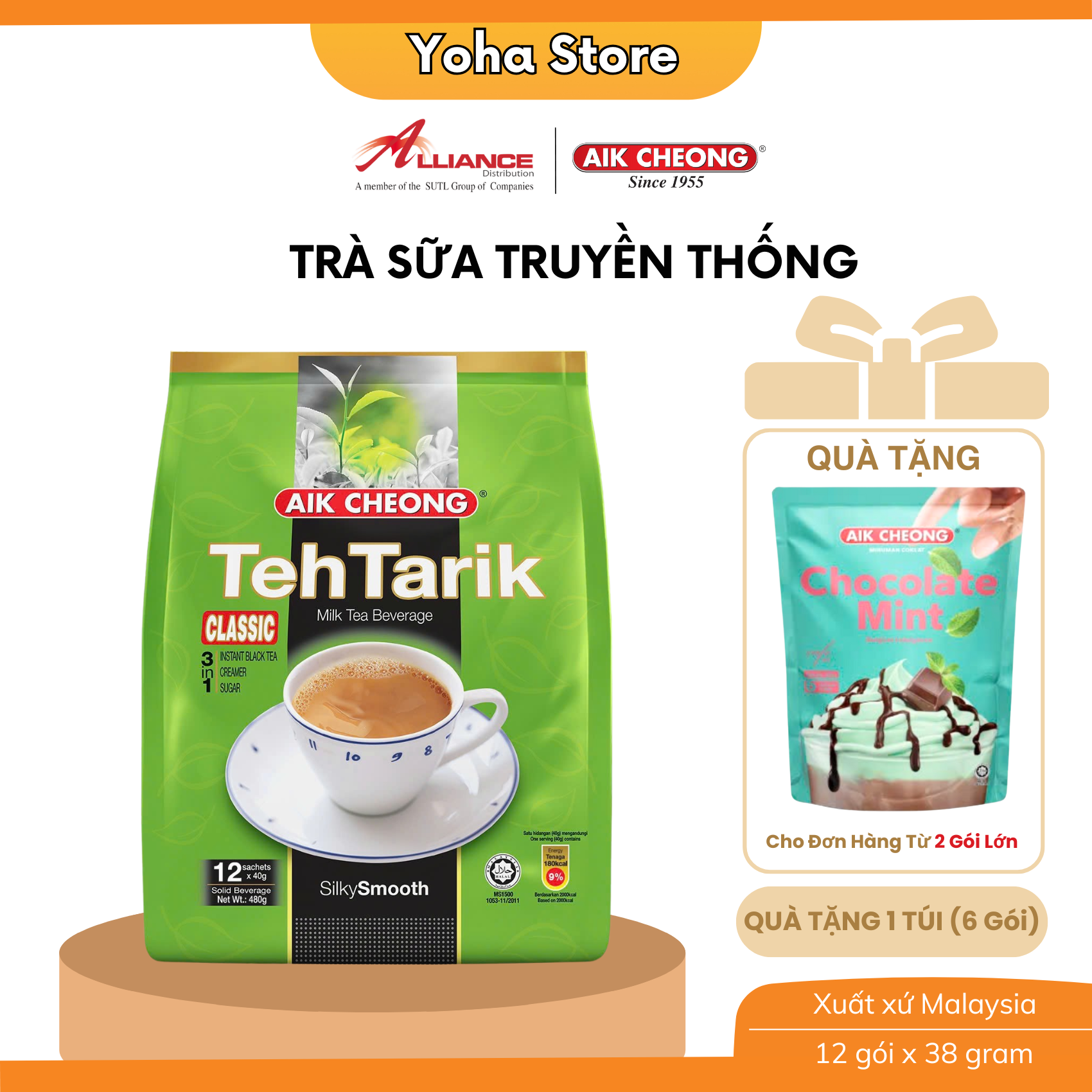 Chính hãng Trà Sữa Vị Cổ Điển Aik Cheong Teh Tarik Classic 3 In 1 - nhập khẩu từ Malaysia