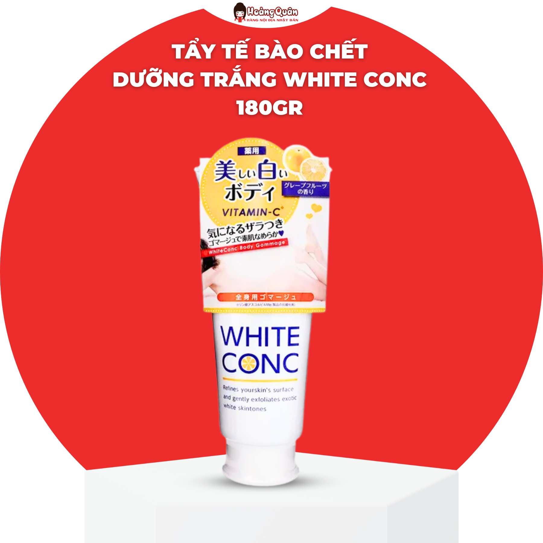 Tẩy tế bào chết dưỡng trắng white conc 180gr nhật bản