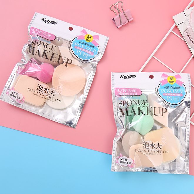 BỘ 06 BÔNG MÚT TRANG ĐIỂM CUTE NHIỀU HÌNH Mút xốp trang điểm Bông mút trang điểm Bông phấn mút Mút tán kem nền Miếng trang điểm