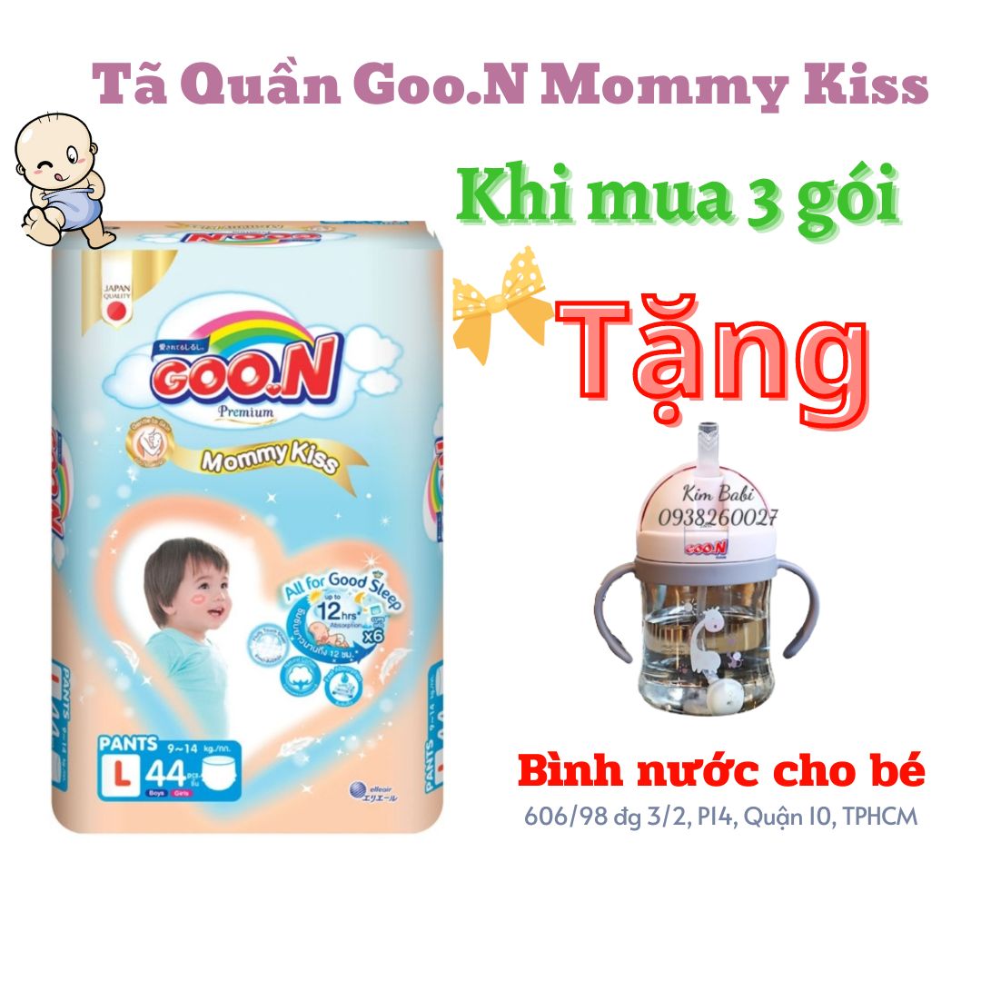Tã quần goon premium mommy kiss size l44/xl40xxl34 miếng