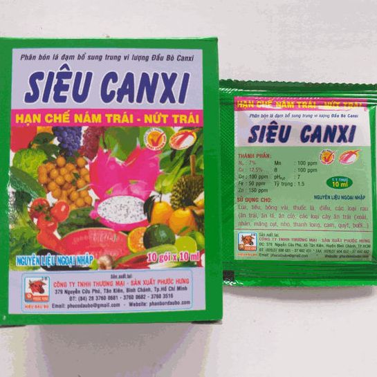 Phân bón siêu canxi , canxi chống thối trái, nứt trái