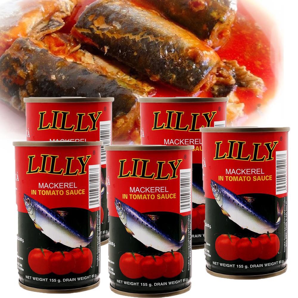 LỐC 10 HỘP CÁ TRÍCH - CÁ NỤC SỐT CÀ LILLY 155G.