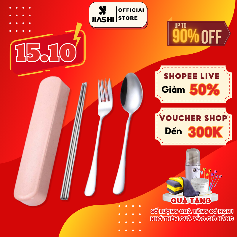Bộ muống dĩa đũa thìa inox 304 cá nhân cho dân văn phòng, sinh viên, đi chơi du lịch, picnic - Thìa đũa inox ăn cơm phủ bóng màu sang trọng nhỏ gọn chất liệu bằng thép chống gỉ BMD02