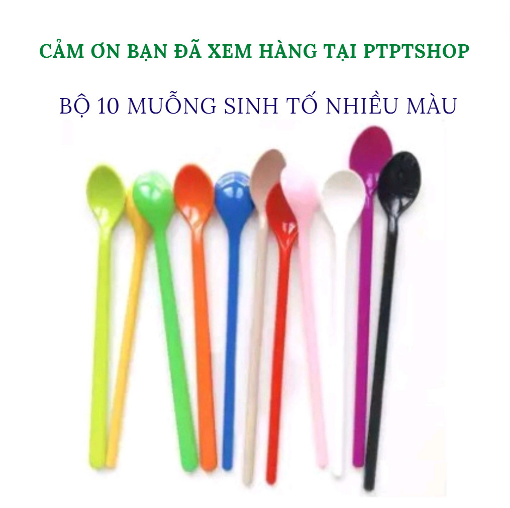 Bộ 10 muỗng sinh tố cao cấp nhiều màu
