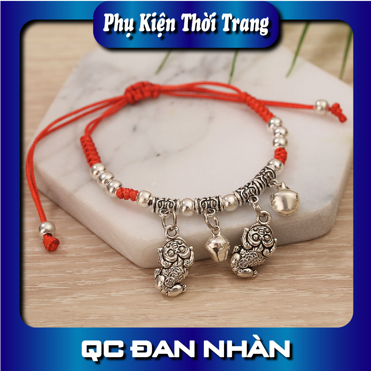 Lắc tay dây vải hình con lân