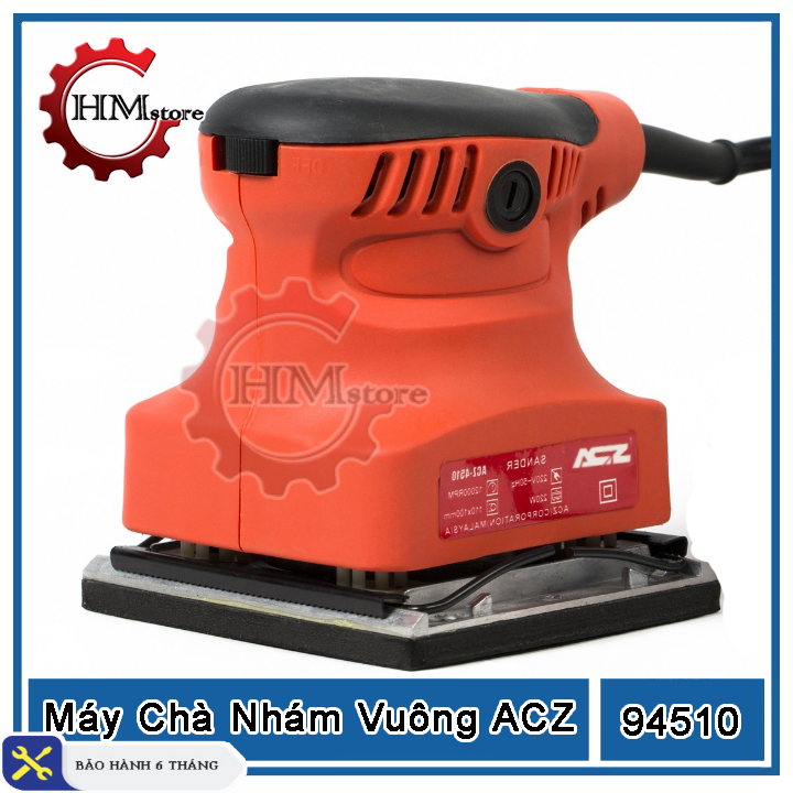Máy chà nhám vuông ACZ 4510, công suất 220w - Máy chà nhám rung, máy chà nhám gỗ - Kích thước đế 110x100mm - Vòng tua 12.000 vòng/phút - Bảo hành 6 tháng - HẢI MY STORE