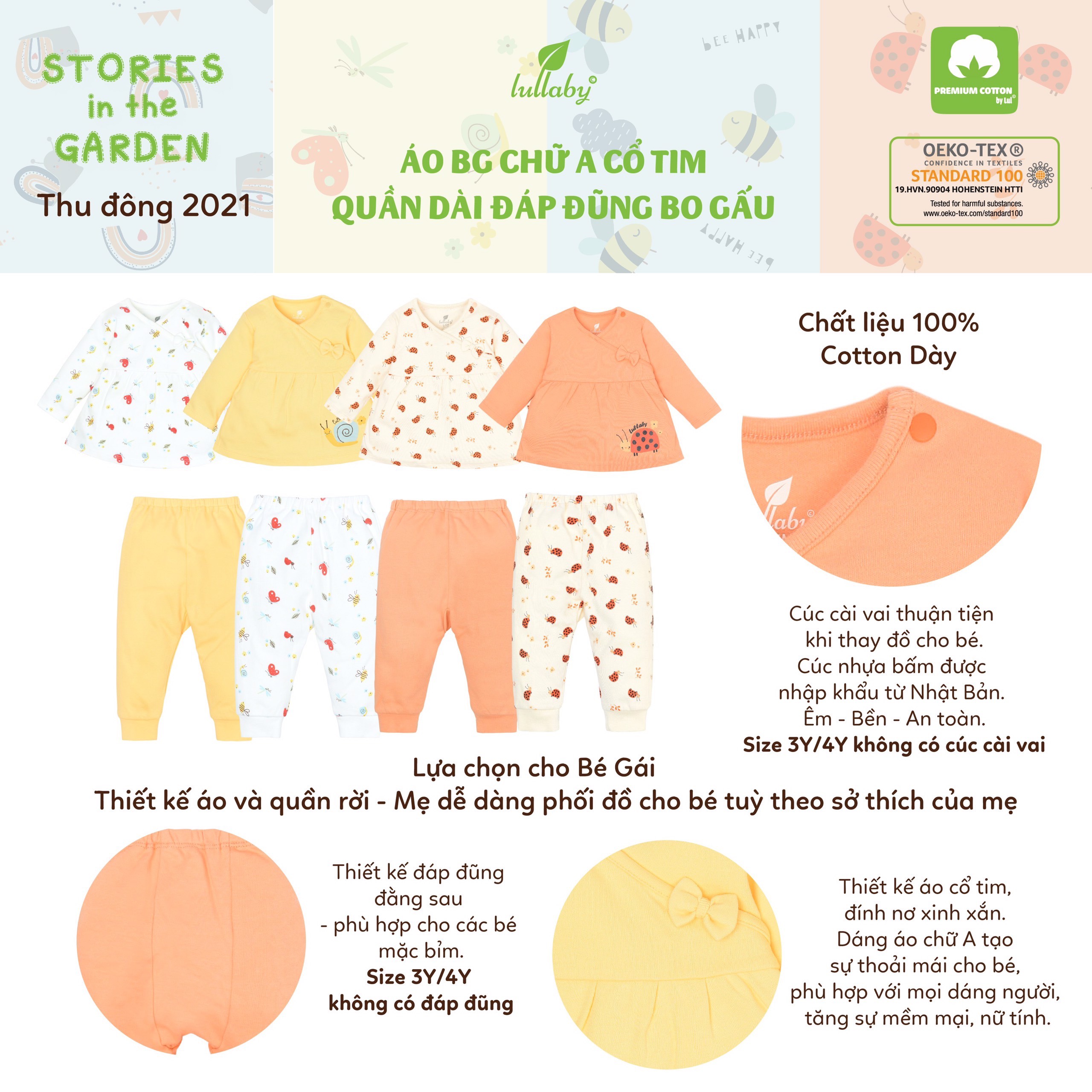 Bộ cổ tim bé gái Lullaby