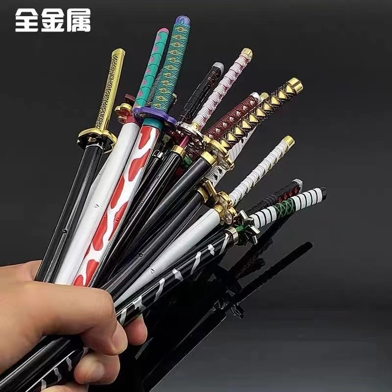   TẶNG KỆ  Móc khóa Mô hình kiếm katana zenitsu kimetsu no yaiba roronoa enma nidai kitetsu shusuiwado của zoro trong one piece 