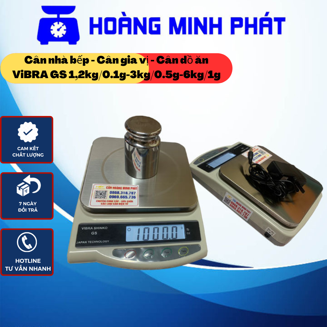 Cân tiểu li nhà bếp, cân gia vị đồ ăn, cân điện tử ViBRA 1kg 3kg 6kg GS, Cân làm bánh