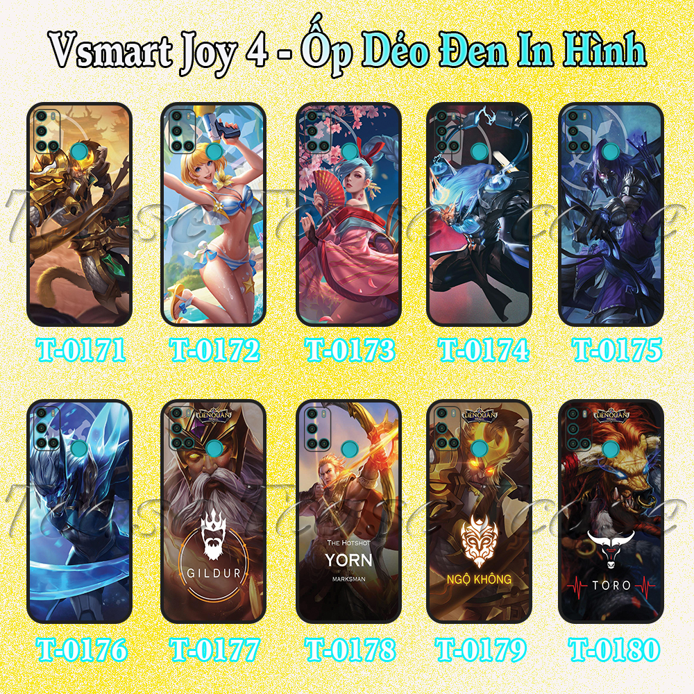 Ốp lưng Vsmart Joy 4 - Ốp dẻo đen in hình Game Liên Quân ngầu