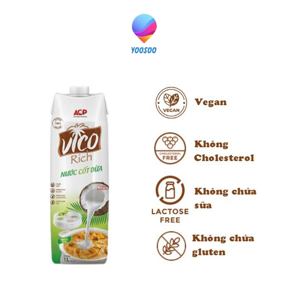 Combo 03 Hộp 330mL Nước Cốt Dừa  VICO RICH - YOOSOO