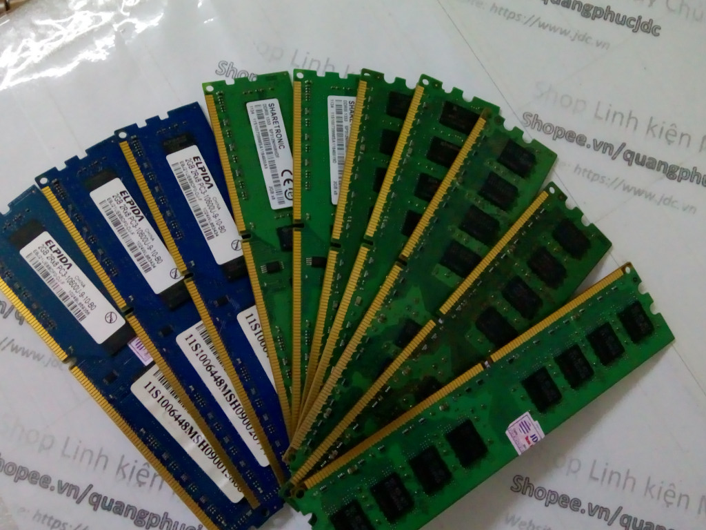 Ddr2 2gb 800, ddr3 4gb 8g bus 1333 dành cho máy tính bàn pc