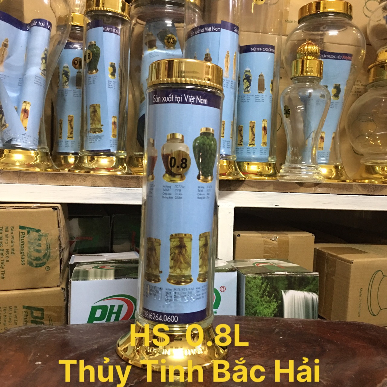 [HCM]BÌNH THỦY TINH VÀ HŨ THỦY TINH NGÂM RƯỢU CAO CẤP PHÚ HÒA HÌNH TRỤ 0.8 LÍT-THỦY TINH BẮC HẢI
