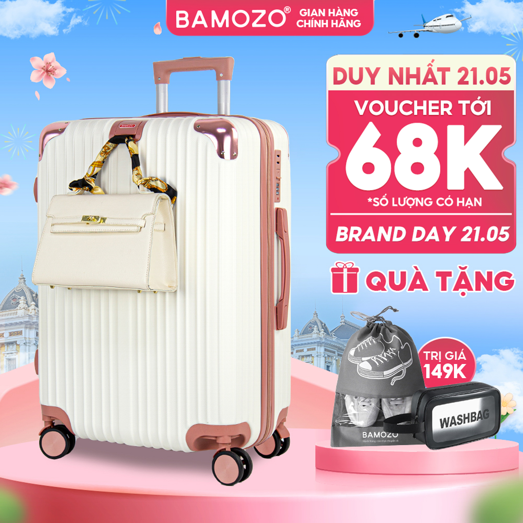 [Ship Hỏa Tốc 2H] SALE  Vali Du Lịch Bamozo 8809 28 inch Vali Kéo Nhựa Cao Cấp, Bo Khung 4 góc chống vỡ Bảo Hành 5 Năm, 1 Đổi 1 Trong 30 ngày