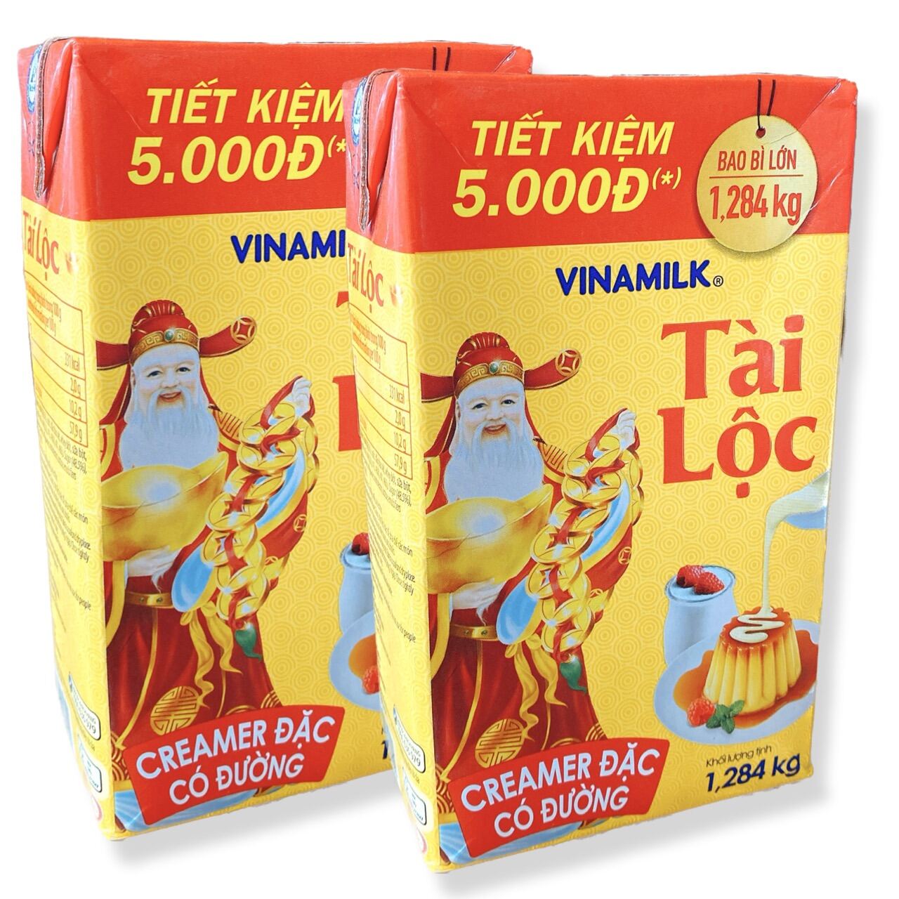 Combo 2 hộp 1 hộp  mỗi hộp 1,284kg sữa đặc có đường nguyên kem Tài Lộc