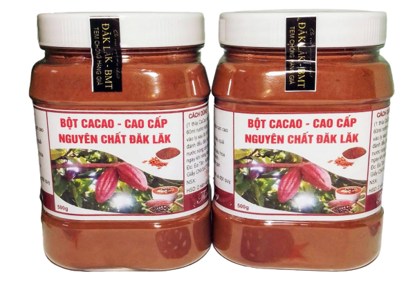 [HCM]Bột Cacao cao cấp nguyên chất Đăk Lăk Thơm ngon - bổ dưỡng Vị đậm đà (2 hộp 500gr)