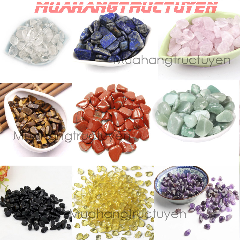 [4kg][TRỘN 4 MÀU] Đá phong thủy thạch anh vụn tài lộc may mắn- đá tự nhiên- trang trí bể cả-đá phong thuỷ