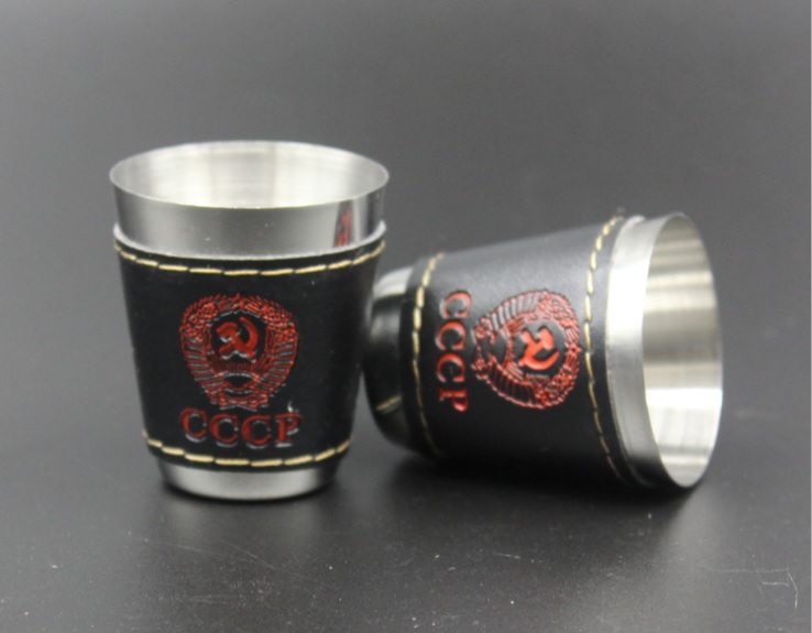 Cốc inox ly inox 304 uống rươu bọc da cccp 30ml