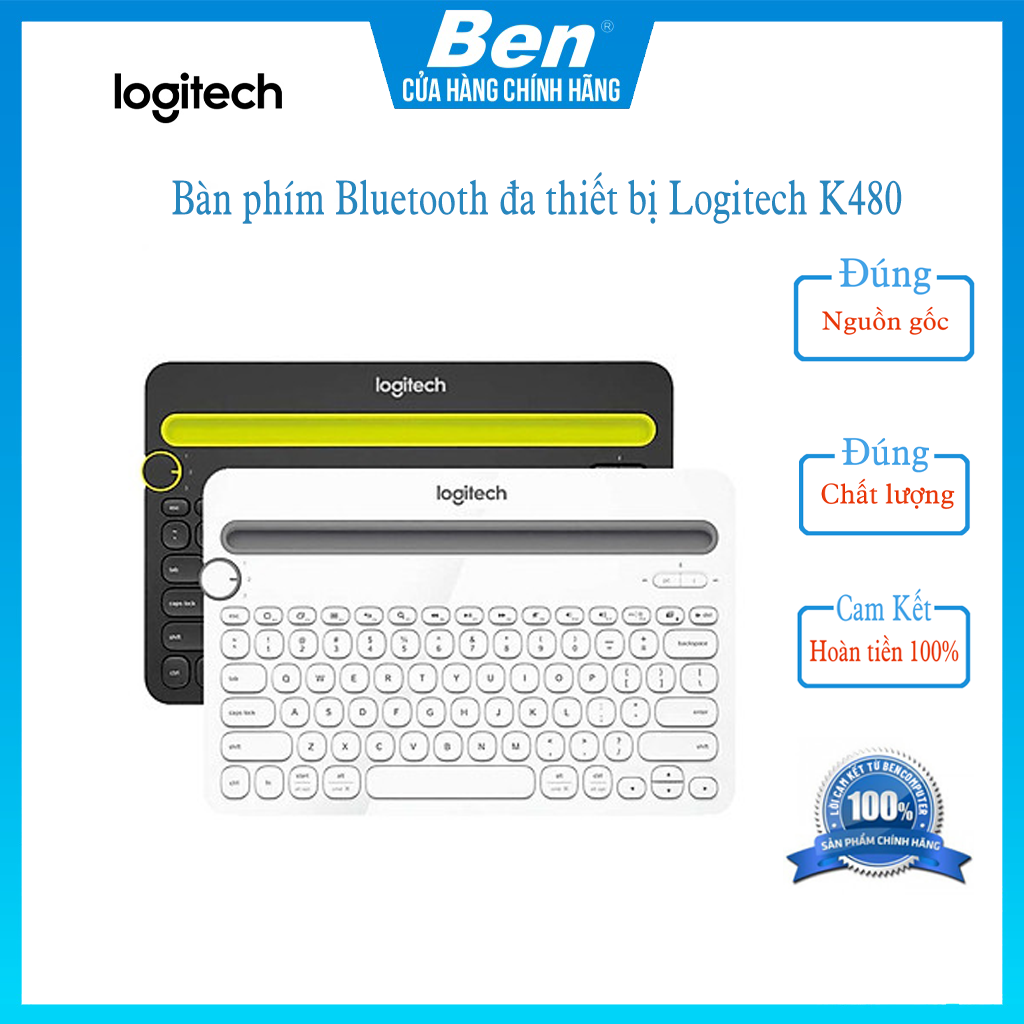 Bàn phím không dây Wireless đa thiết bị Logitech K480 gọn nhẹ BH 12 Tháng