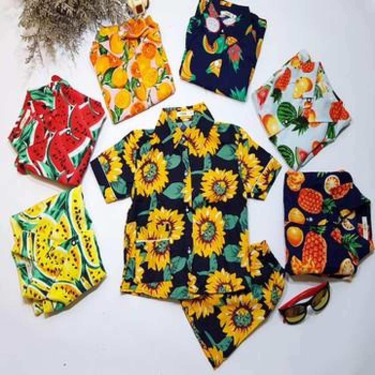Đồ Bộ PIJAMA Trái Cây Trái Chuối - Trái Dưa Hấu - Trái Thơm - Hoa Hướng Dương Đi Biển Mặc Nhà Mặc Ngủ Dưới 50kg
