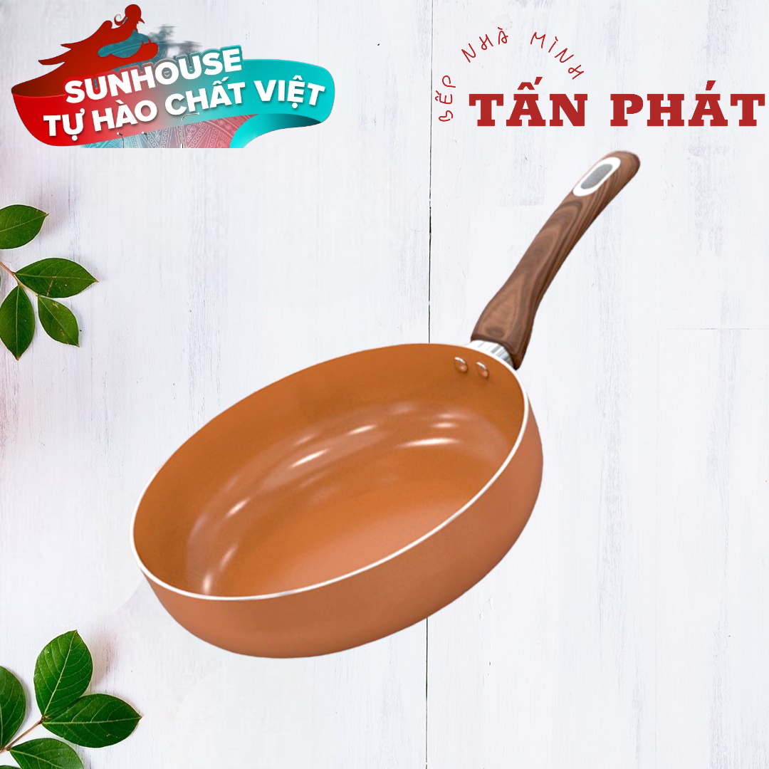 Chảo chiên ceramic đáy từ sunhouse 20-26-28-30 dùng trên mọi loại bếp