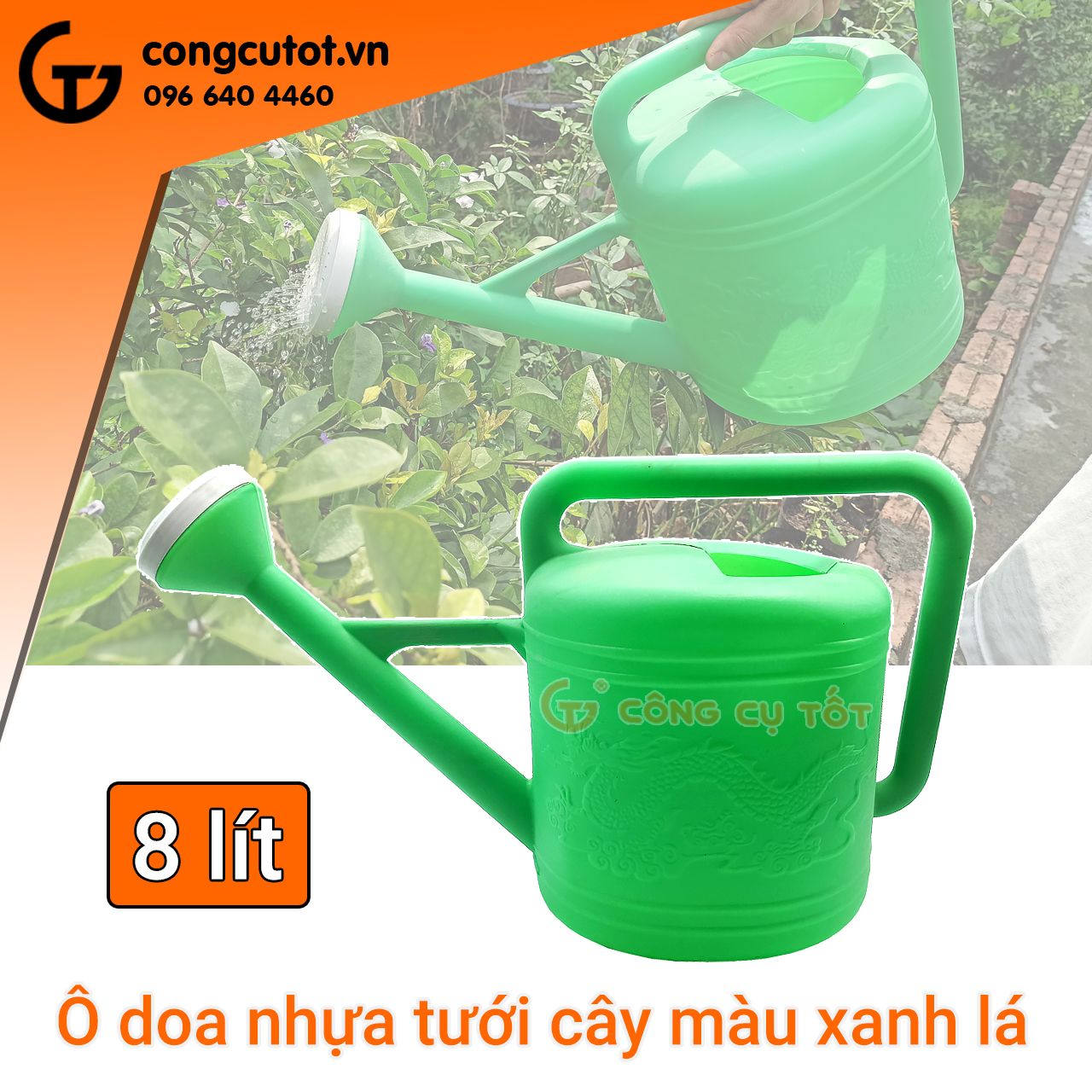 Bình nhựa tưới cây ô doa 8 lít - bình nhựa, bình ô doa tưới cây dung tích 8l nhựa pvc bền đẹp