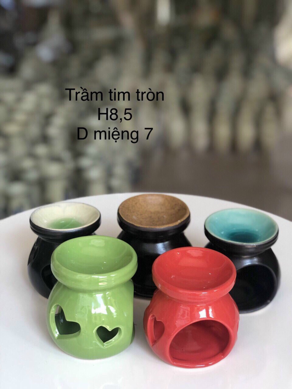 [HCM]ĐẾ ĐỐT TINH DẦU BẰNG NẾN HÌNH TIM TRÒN